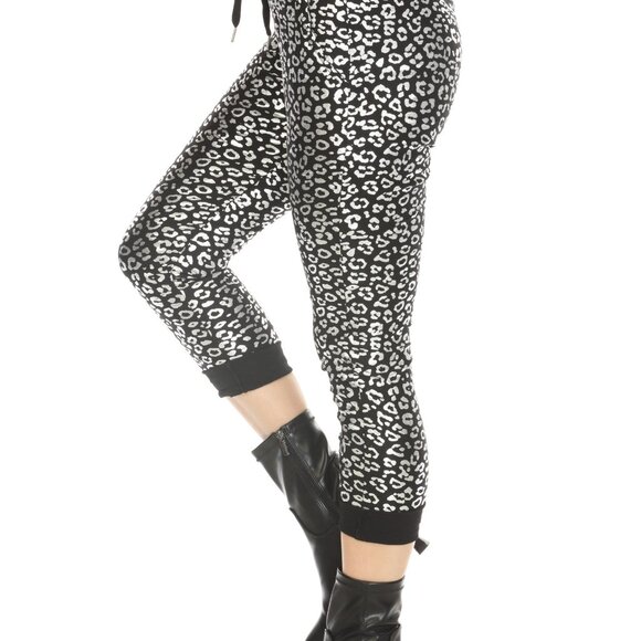 Black Silver Leopard Pant with Pockets - Picture 9 of 9